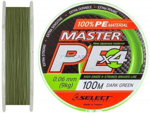 Шнур Select Master PE (темно-зелений) 100м 1870.01.42 фото
