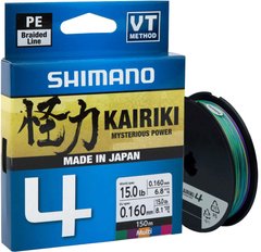 Шнур Shimano Kairiki 4 PE (Multi Colour) 150m 2266.45.90 фото