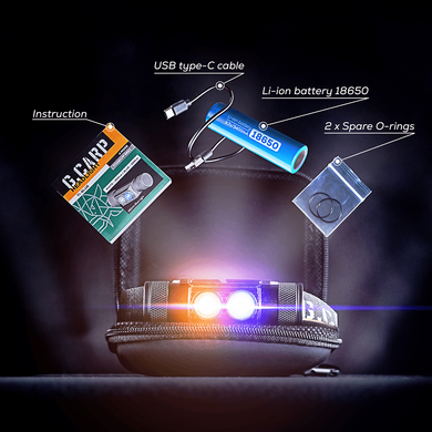 Ліхтар налобний GC G.Carp Ti-Blue Headlight 8539004 фото