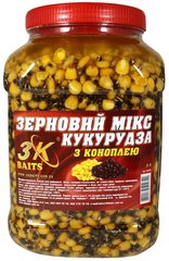 Зерновая смесь 3KBaits Зерновий Мікс Кукурудза (з коноплею) банка 3л 1861.02.98 фото