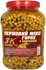 Зерновая смесь 3KBaits Зерновий Мікс Горох (з коноплeю) банка 3л 1861.03.13 фото