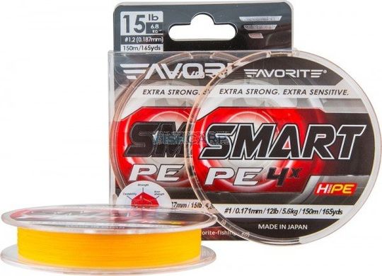 Шнур Favorite Smart PE 4X (помаранчевий) 150м 1693.10.39 фото