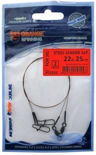 Поводок Ukrspin Orange Spinning плетеный сталь AFW 7х7 30см18кг(40lb)/0.46мм (2шт/уп) 1590.03.55 фото